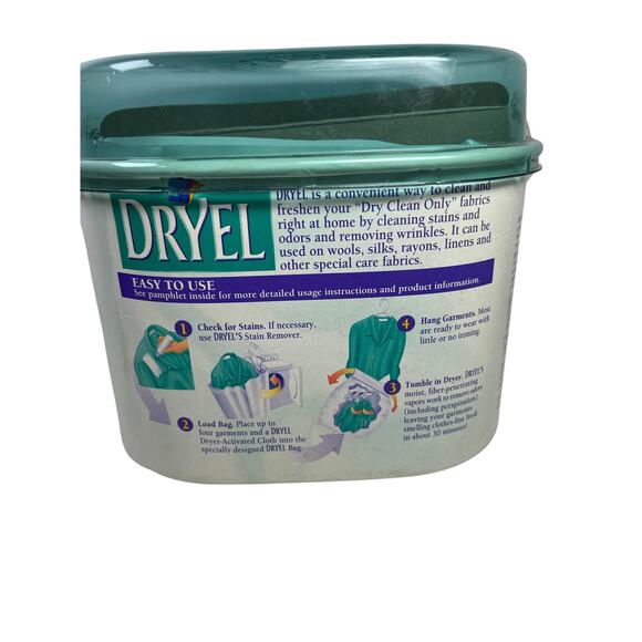 VTG Dryel Dry Cleaning Kit Starter Kit 4 Dryer Loads Up To 16 Garments 1990's - Picture 2 of 3